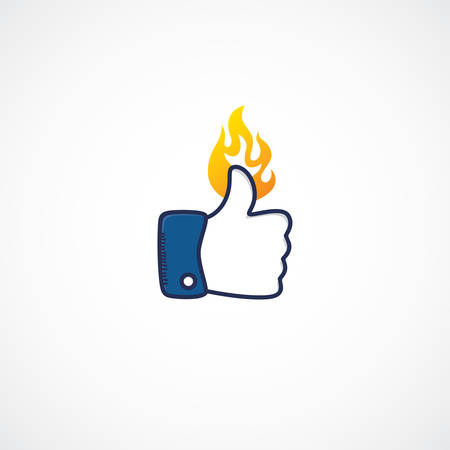fire thumb up theme vector art illustrationのイラスト素材