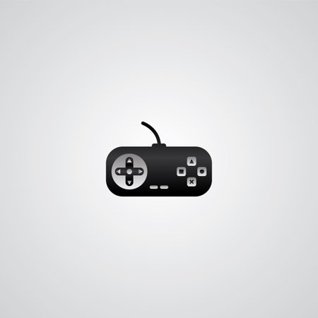joystick theme logotype game console vector art illustration