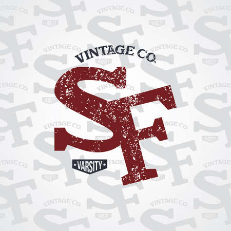 san francisco varsity theme vector art illustrationのイラスト素材