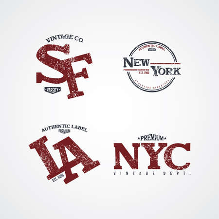 new york varsity theme vector art illustrationのイラスト素材