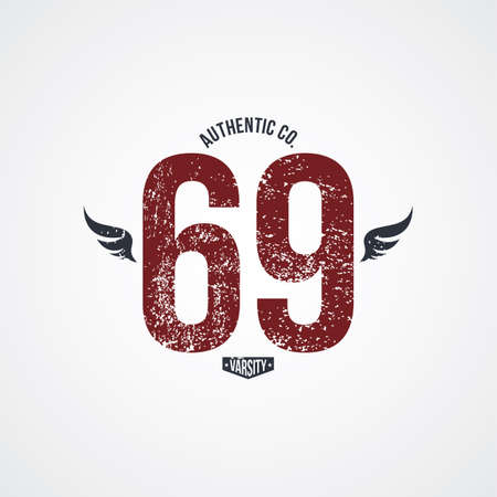 varsity number garment theme vector art illustrationのイラスト素材