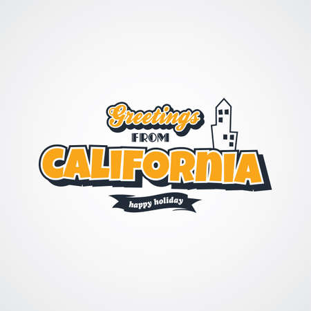 california vacation greetings theme vector art illustrationのイラスト素材