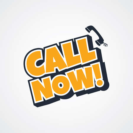 call now sign theme vector art illustrationのイラスト素材