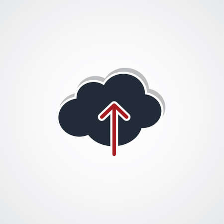 cloud upload sign theme vector art illustrationのイラスト素材