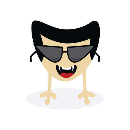 happy little monster character theme vector art illustrationのイラスト素材