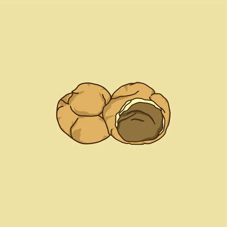 choux pastry cream puff food theme vector art illustrationのイラスト素材