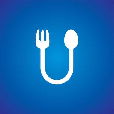 sppon and fork restaurant logo theme vector art illustrationのイラスト素材