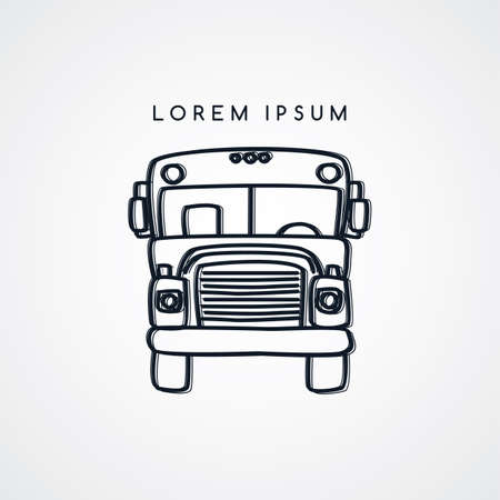 school bus sketch theme vector art illustrationのイラスト素材