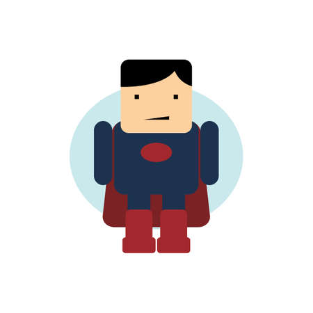 little superhero flat cartoon theme vector art illustrationのイラスト素材
