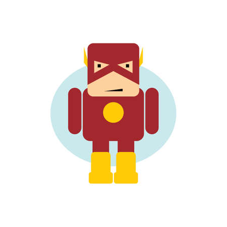 little superhero flat cartoon theme vector art illustrationのイラスト素材