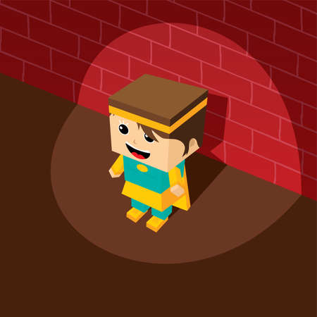 amazing female superhero isometric theme vector art illustrationのイラスト素材