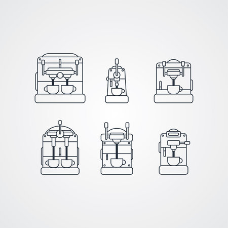 coffee machine cartoon theme vector art illustrationのイラスト素材