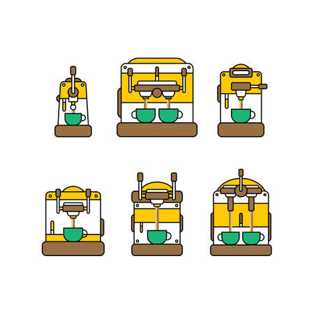 coffee machine cartoon theme vector art illustrationのイラスト素材