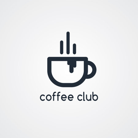 coffee cafe sign logo theme vector art illustrationのイラスト素材