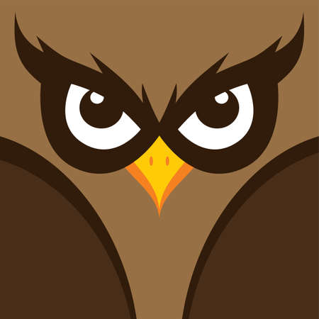 cool spooky owl theme vector graphic illustrationのイラスト素材