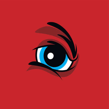 angry monster eye theme vector art illustrationのイラスト素材