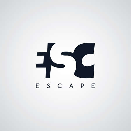 escape letter theme logotype vector art illustrationのイラスト素材