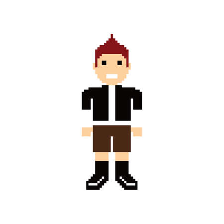 pixel people theme avatar guy vector art illustrationのイラスト素材
