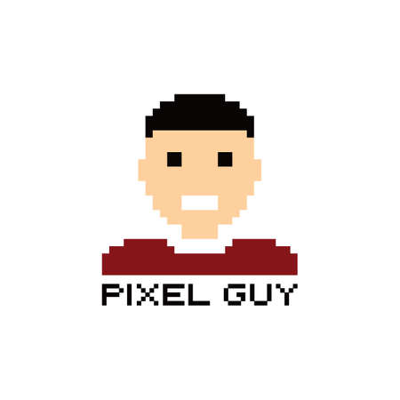 pixel people theme avatar guy vector art illustrationのイラスト素材
