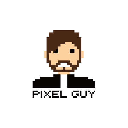 pixel people theme avatar guy vector art illustrationのイラスト素材