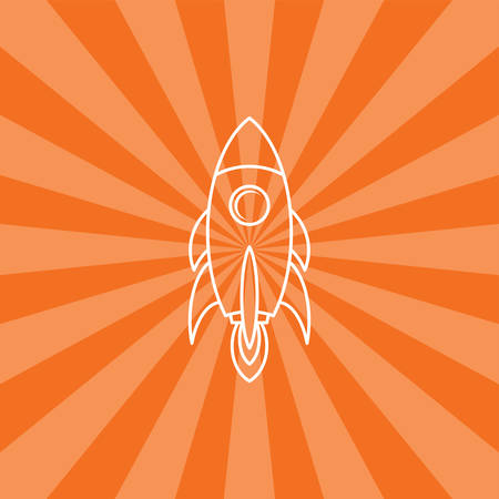 rocket ship launch theme vector art illustrationのイラスト素材