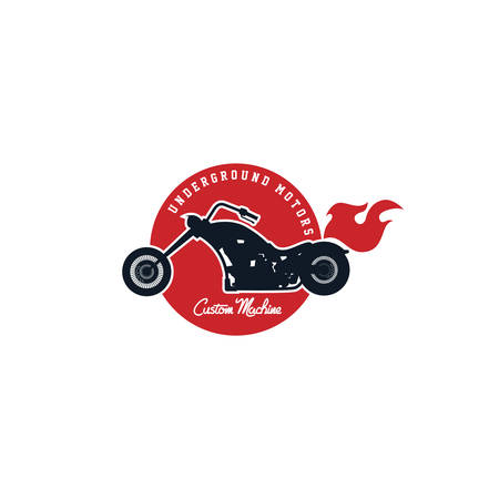 custom motorcycle chopper bike vector art illustrationのイラスト素材