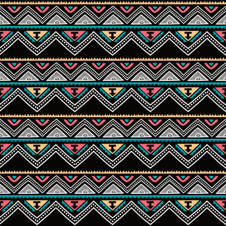 color native ethnic seamless pattern theme vector art illustration