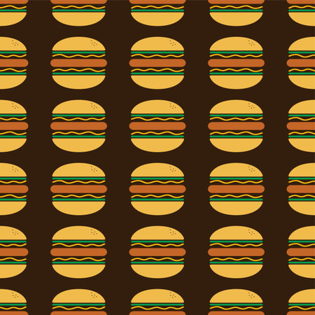 hamburger fastfood pattern theme vector art illustrationのイラスト素材