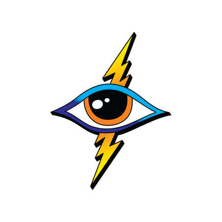 bolt lightning eye symbol theme vector art illustrationのイラスト素材