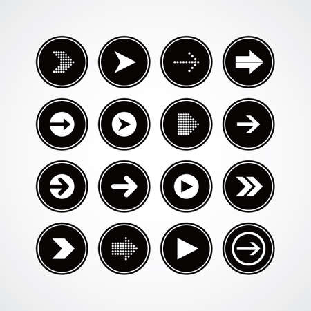 arrow media play icon theme vector art illustrationのイラスト素材