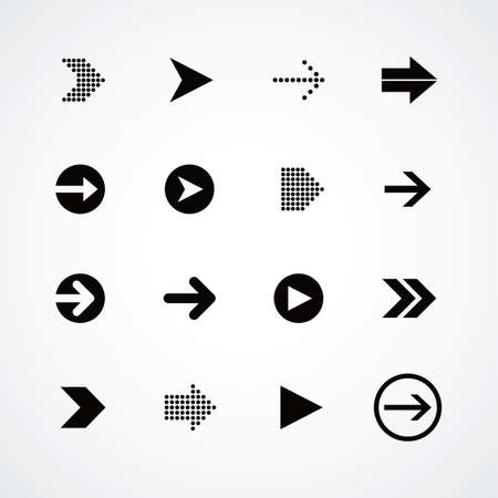 arrow media play icon theme vector art illustrationのイラスト素材