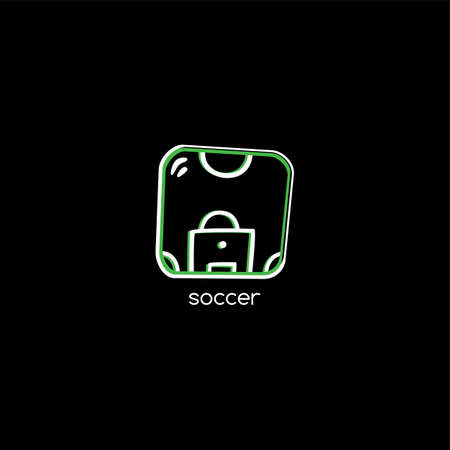 soccer field theme vector art illustrationのイラスト素材
