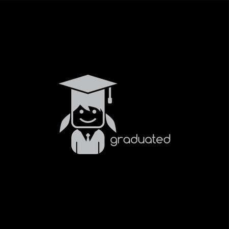 graduation hat girl theme vector art illustrationのイラスト素材