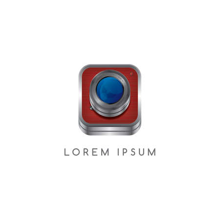 camera photography button theme vector art illustrationのイラスト素材
