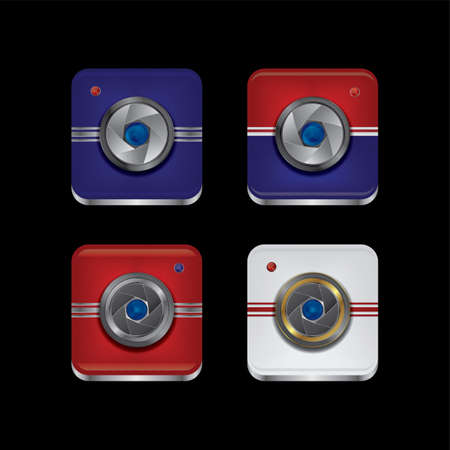 camera photography button theme vector art illustrationのイラスト素材