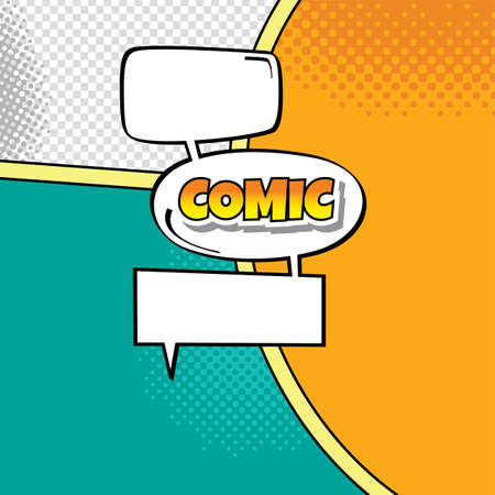 cartoon comic book template theme vector art illustrationのイラスト素材
