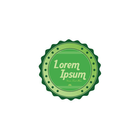 fresh eco friendly green theme label vector art illustrationのイラスト素材