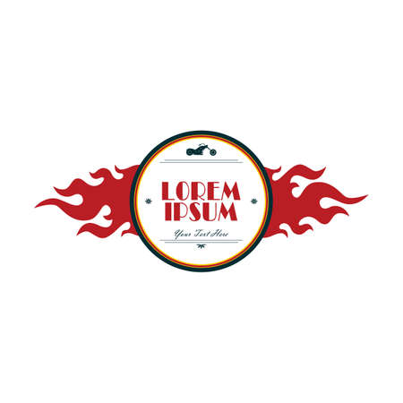 vintage motorcycle badge theme vector art illustrationのイラスト素材