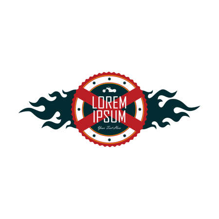 vintage motorcycle badge theme vector art illustrationのイラスト素材