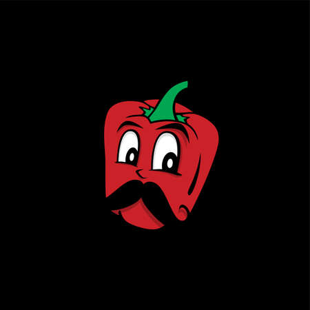 pepper bell cartoon face theme vector art illustrationのイラスト素材