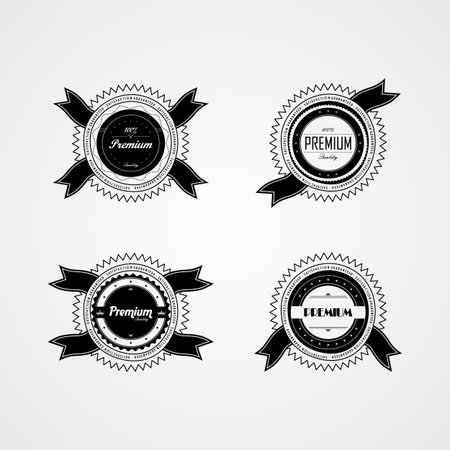 premium quality badge label theme vector art illustrationのイラスト素材