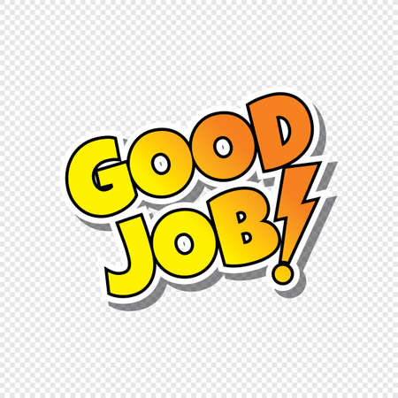 good job cartoon text sticker theme vector art illustrationのイラスト素材