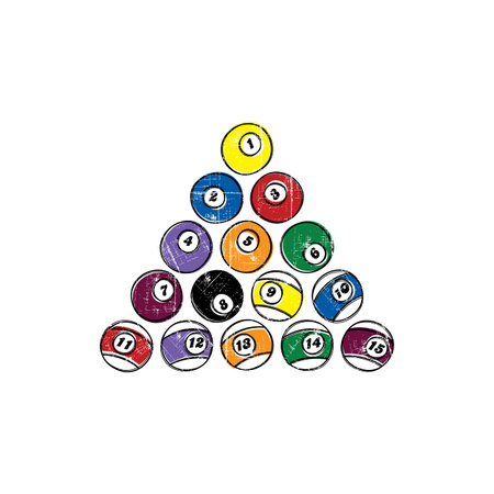 billiard ball sketch grungy doodle theme vector art