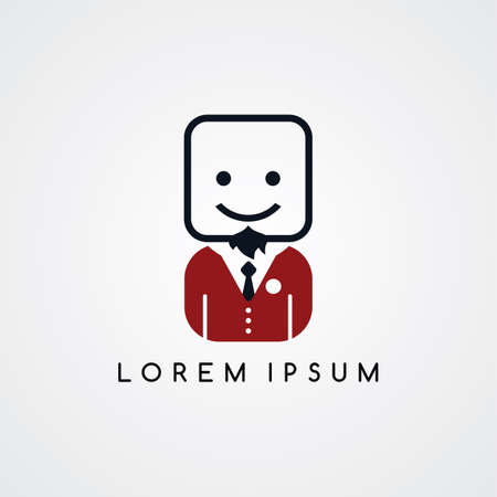 man avatar with formal suit theme vector art illustrationのイラスト素材