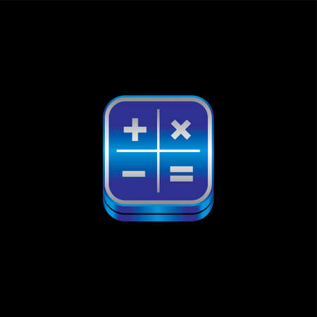 blue metal plate theme icon button vector art illustrationのイラスト素材