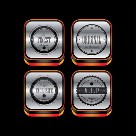 metal plate product quality badge label theme icon button vector art illustrationのイラスト素材