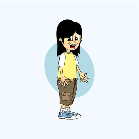 male cartoon character theme vector art illustrationのイラスト素材