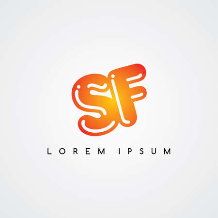 initial letter linked uppercase logo black red in white backgroundのイラスト素材