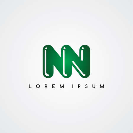 initial letter linked uppercase logo black red in white backgroundのイラスト素材