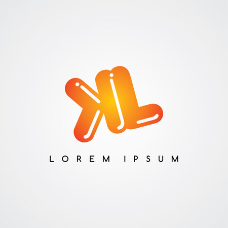 initial letter linked uppercase logo black red in white backgroundのイラスト素材